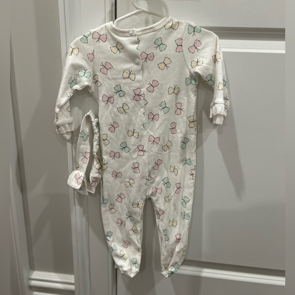 First Impressions Baby Girls Butterfly Footed Coverall and Headband, 2 Piece Set - Picture 7 of 7